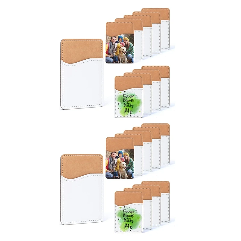 

20Pcs Sublimation Blanks Phone Wallet - PU Leather Card Holder For Back Of Phone Stick On Iphone Android DIY Blanks