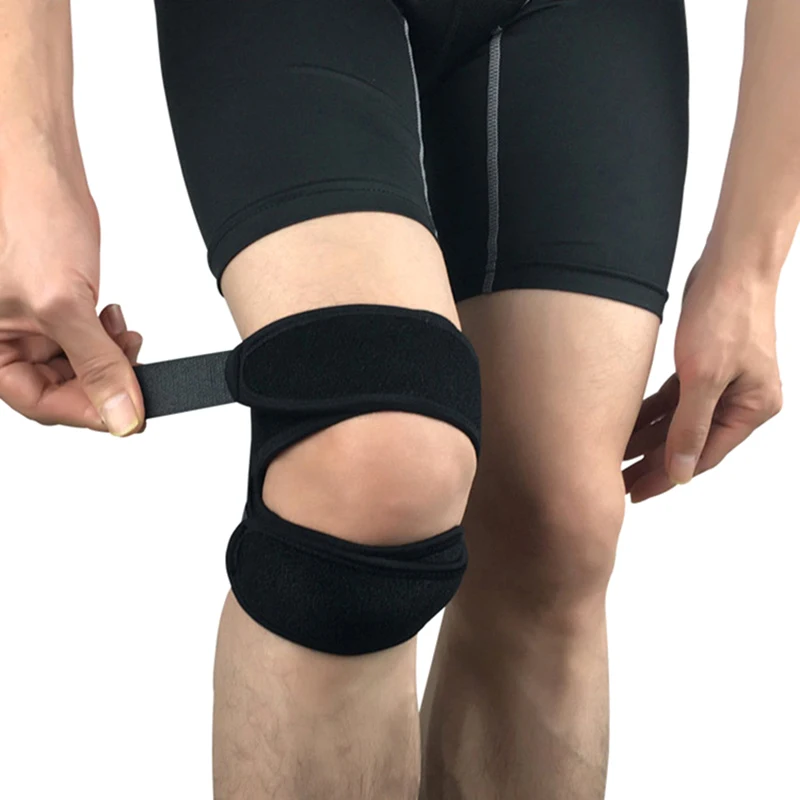 

1 шт. регулируемый ремень на коленный ремень с двумя ремешками для поддержки колена для бега, баскетбола, футбола, велоспорта, тенниса, йоги