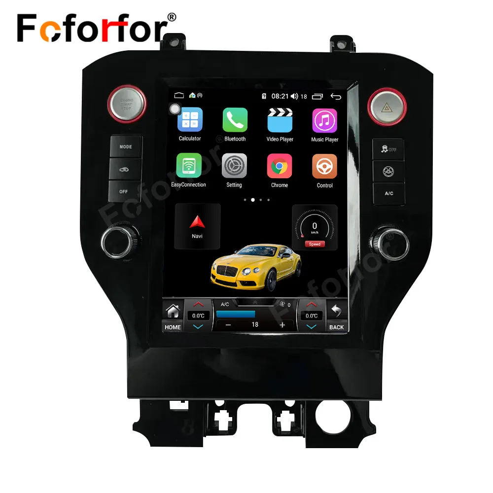 Автомобильный радиоприемник в стиле Tesla Android 13 0 4 ГБ 64 GPS-навигация для Ford Mustang 2015-2021