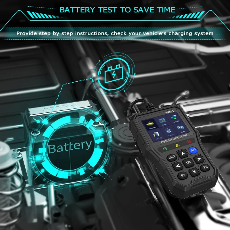 Портативный Автомобильный сканер OBD2 кодов EOBD в реальном времени диагностическое