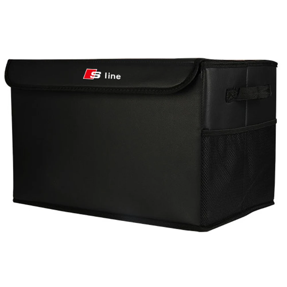 

Большой вместительный ящик для хранения багажника автомобиля, авто многофункциональные инструменты, сумка-органайзер, складная сумка для хранения и уборки, аксессуары для эмблемы AUDI SLINE