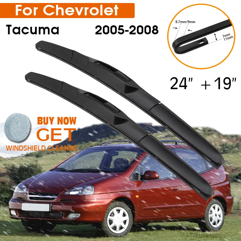 

Car Wiper For Chevrolet Tacuma 2005-2008 Windshield Rubber Silicon Refill Front Window Wiper 24"+19" LHD RHD Auto Accessories