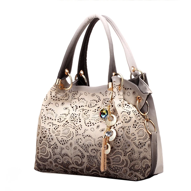 

Women's printed handbag, flower top handbag, shadow handbag