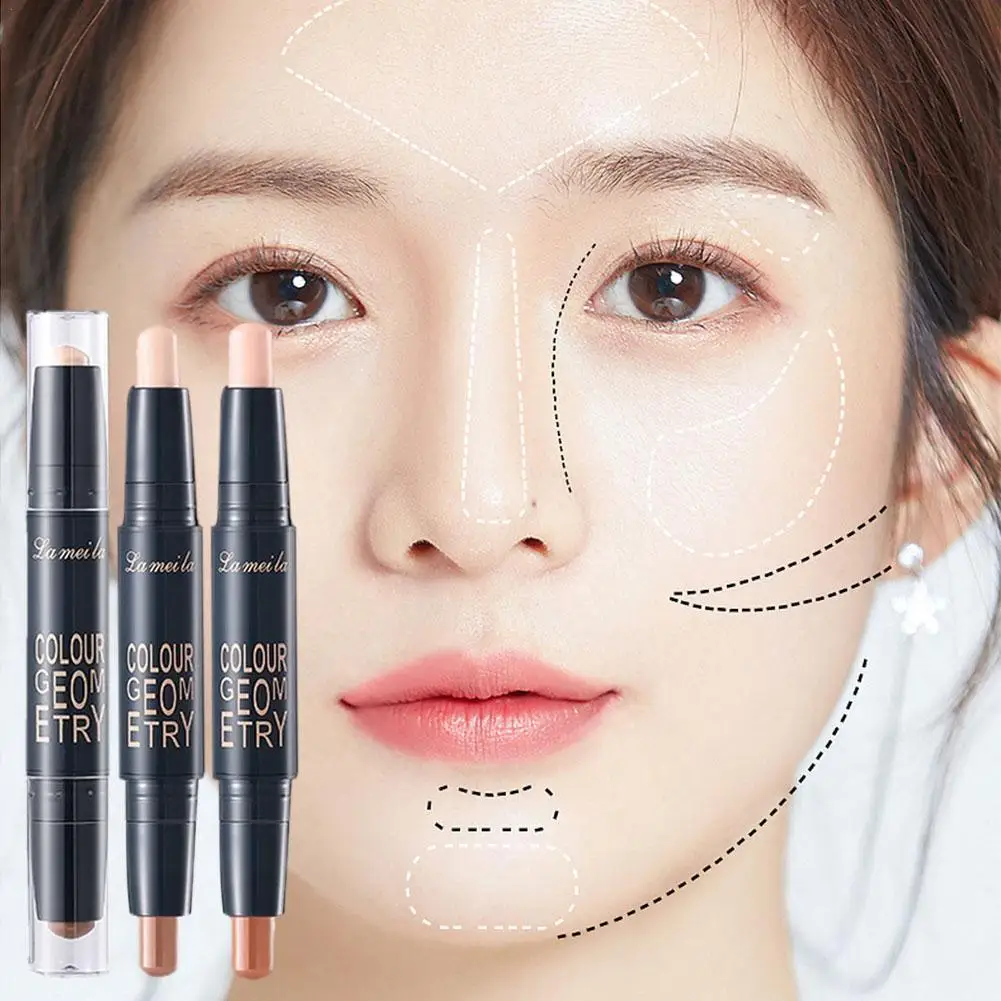 

Double-head High-light Contour Stick Dual-use Nose Shadow Repair Highlighter Powder Concealer Shadow Long Lasting Makeup Tools