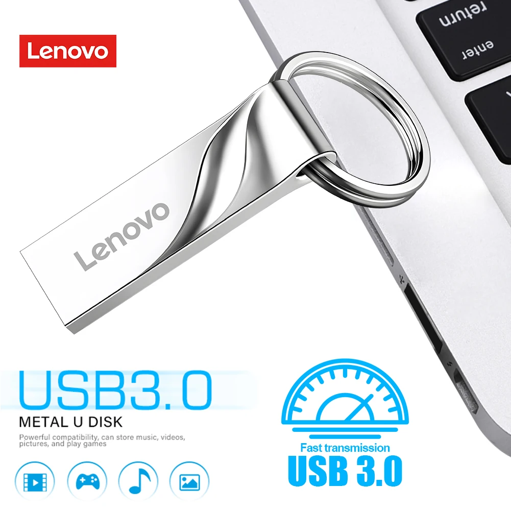 Металлический USB-накопитель Lenovo 30 USB 3.0 Pen Drive U-диск 32 ГБ/64 ГБ/128 ГБ Memory Stick Для
