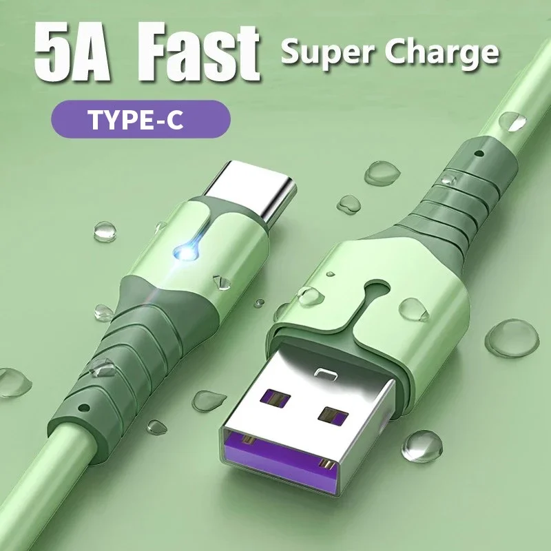 

5A Usb Type C Cable 2m 1.5m Fast Charging for Huawei P30 Pro P20 Lite Tipo C for Samsung Galaxy A70 A50 S20 S10 Note10 S9 Typec