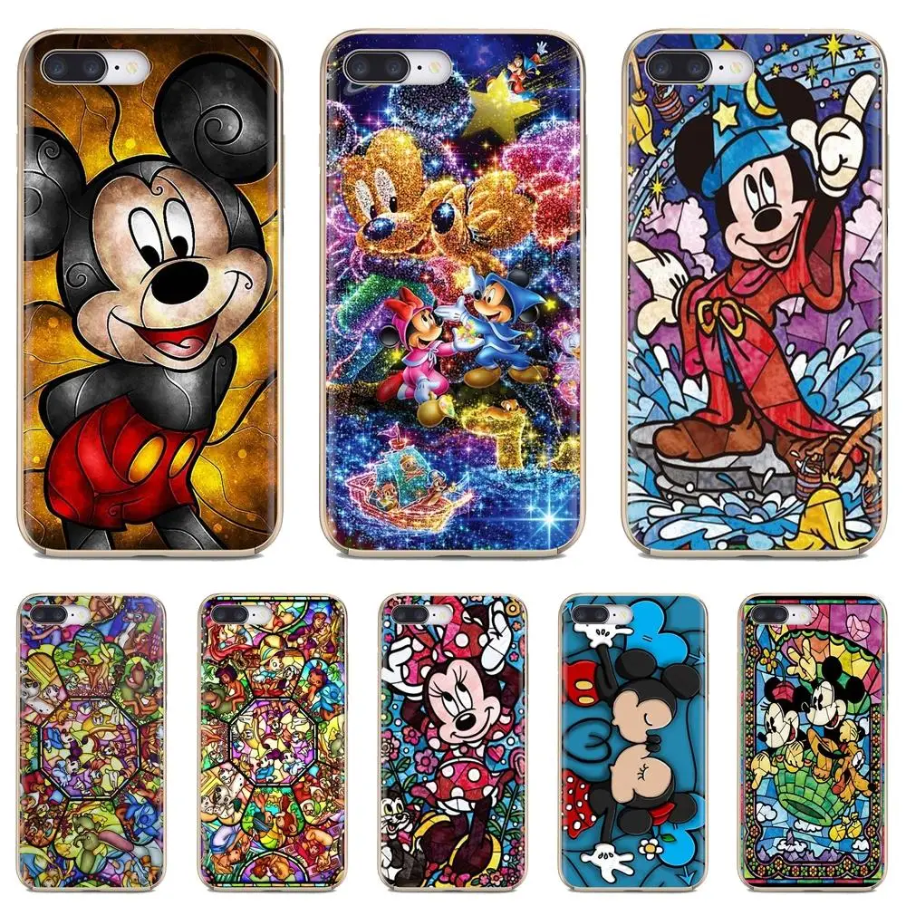 

Case For iPod Touch iPhone 10 11 12 Pro 4S 5S SE 5C 6 6S 7 8 X XR XS Plus Max 2020 Stained Glass Mickey window painted