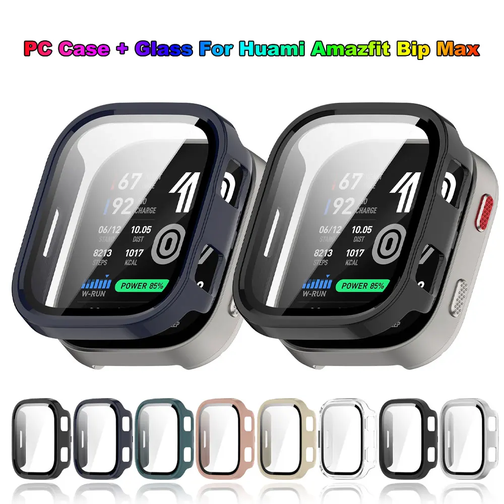 Фото Стеклянный чехол из поликарбоната для Huami Amazfit Bip Max, защитная пленка для экрана, пленка против царапин, жесткий чехол из поликарбоната, бампер для Amazfit Bip Max A2568 №1