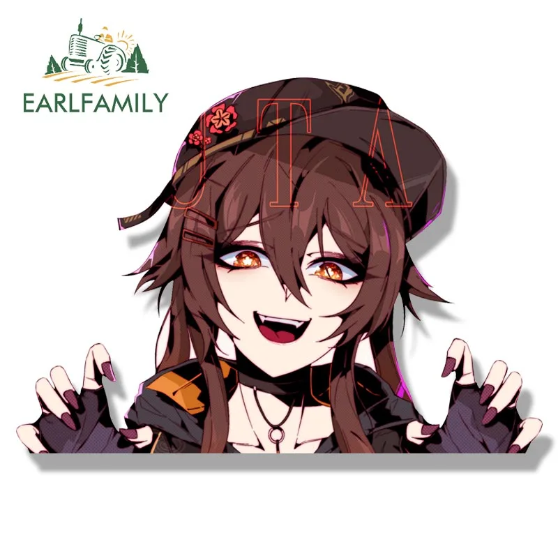 EARLFAMILY тату-девушка хутао фанат Пекер Автомобильная наклейка аниме Genshin удар