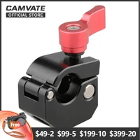 camvate 15mm single rod clamp adapter with 14 20 38 16 threaded hole for dslr camera cage shoulder rig 15mm rail system