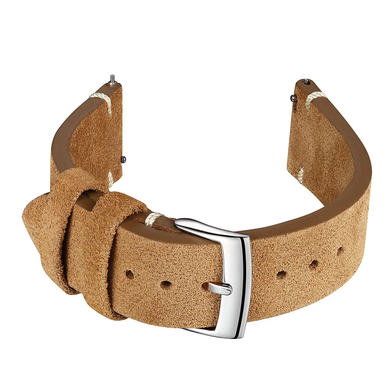 Natural Vintage Brown 20mm Replacement Strap Men's High Quality Four Seasons Fashion Casual Suede Strap Accessories Accessories