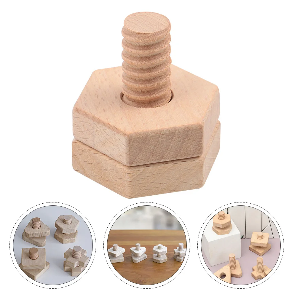 

1 Set of Wooden Screw Smooth Educational Wooden Matching Game