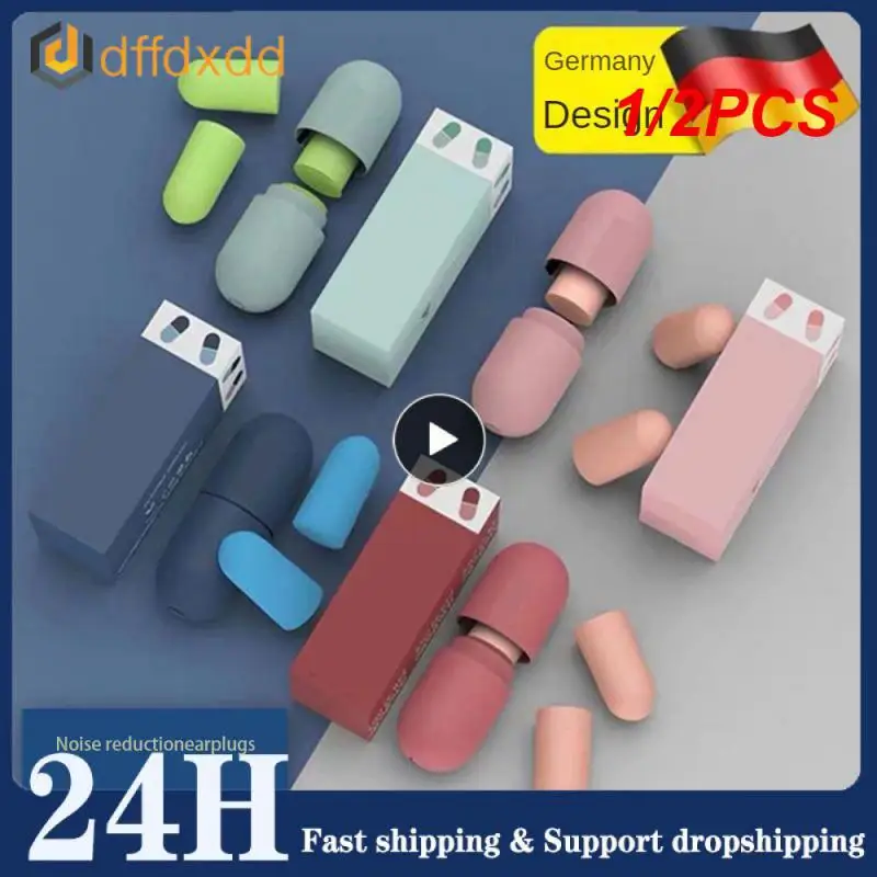 

1/2PCS Soundproof Mute Sleeping Soft Slow Ear Plugs Anti-noise Rebound