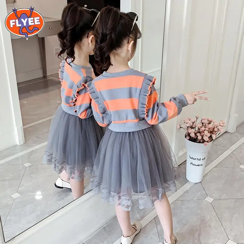 

Girls Dress Spring Summer New Dress Lace Tutu Flower Party Dress Kids Mesh Holiday Casual Clothing Fashion Girl Ballet Dress