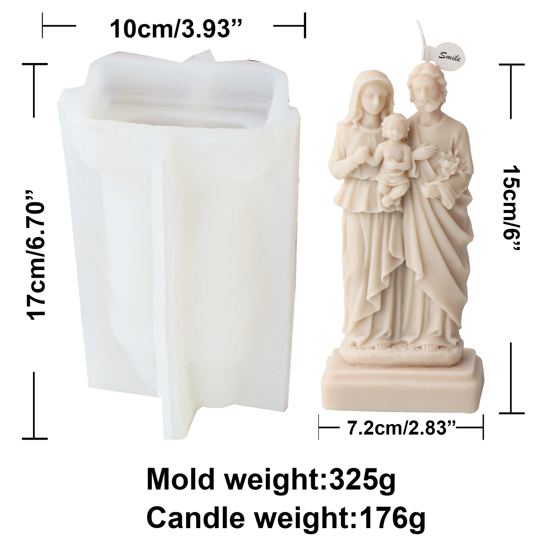 Силиконовая форма в виде статуи семьи Иисуса Марии для фигурки гипсовая бетона и