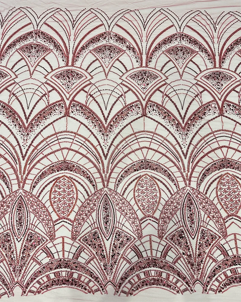 Элегантная французская вышивка тяжелая сетка из бисера кружевная ткань 2024