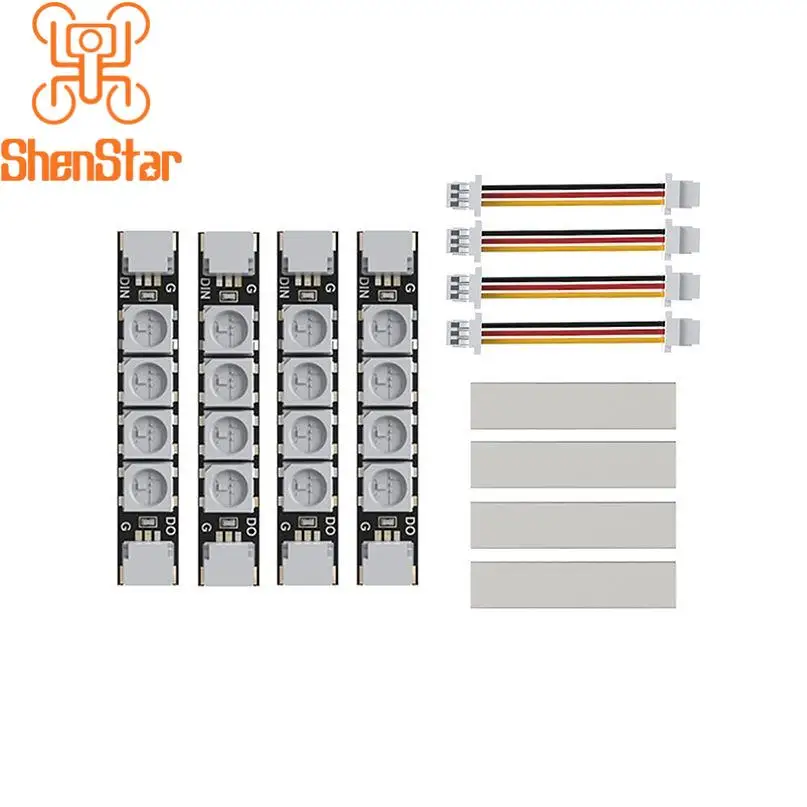 

ShenStar 4pcs/Set Programable 2812 Arm LED Light Armlight 5V RGB For BWhoop Drone RC FPV Racing Quadcopter Accessory