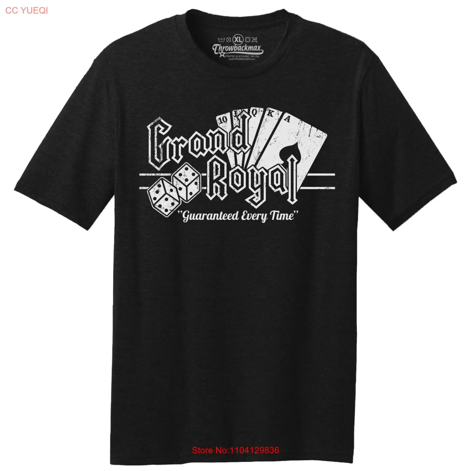 Этикетка Throwbackmax Grand Royal Record Label черная футболка Tri-Blend