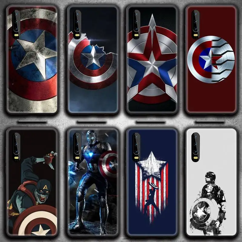 

Captain America Logo Phone Case for Huawei P20 P30 P40 lite E Pro Mate 40 30 20 Pro P Smart 2020