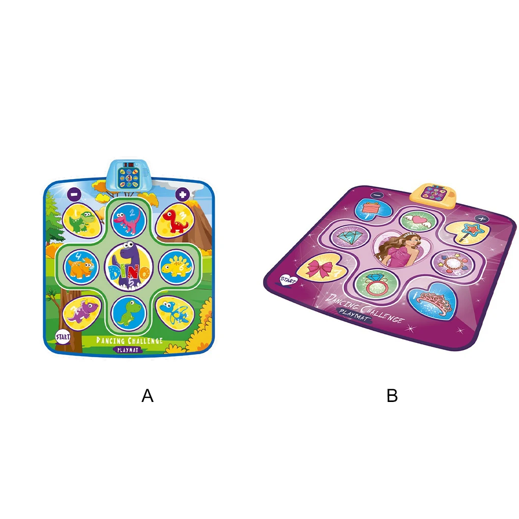 

Dance Mat Toys Kids Game Toy Electronic Music Activity Rug Carpet Adjustable Rhythm for Birthday Present Pink Purple