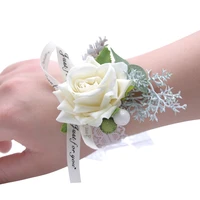 wrist flowers wedding bracelet for bridesmaid burgundy silk wrist corsage bridesmaid sisters hand flowers wedding accessories