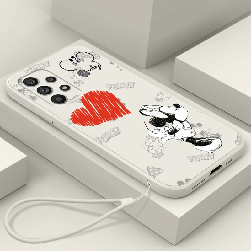 

Liquid Rope Capa Mickey Minnie Disney Anime Phone Case For Samsung Note 20 10 Plus Ultra A22 A12 A71 A51 A31 A21S A50 A23 5G