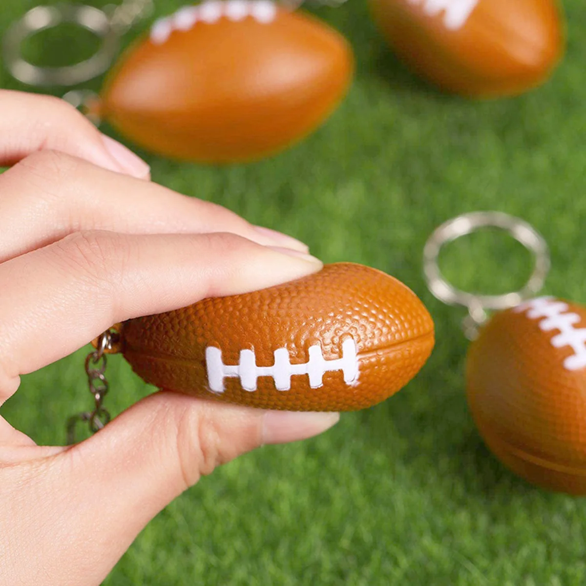 

20 Pack Rugby Ball Keychains for Party Favors,Rugby Stress Ball,School Carnival Reward,Sports Centerpiece Decorations