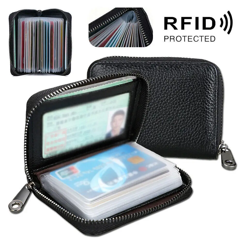 

2021 New Fashion Rfid Blocking Protection Anti-magnetic Mini Men's Luxury Business Wallet Card Holder Men's Coin Purse