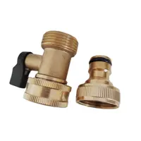 Brass Small Ball Valve Quick Connector Adaptor Hose Pipe Tube Spray Nozzle Garden Watering Fittings 3/4" Female/Male Thread