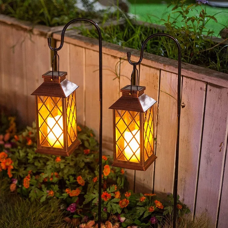 

2Pcs Solar Candle Wind Lights LED Retro Flashing Palace Lamps Outdoors Courtyard Lawn Garden Park Decorative Landscape Lightings