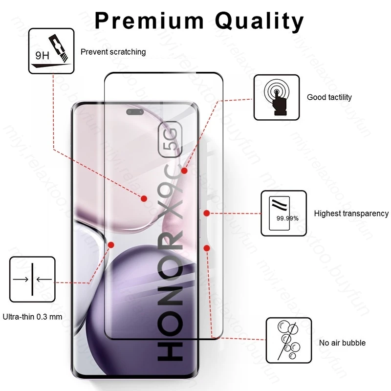 Закаленное стекло 6 в 1 для Honor X9c 5G 9H изогнутая защитная пленка экрана HonorX9c