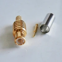 10pcs rf coax connector socket mcx male crimp for rg316 rg174 rg179 lmr100 rf coaxial cable antenna gold plated brass ptfe