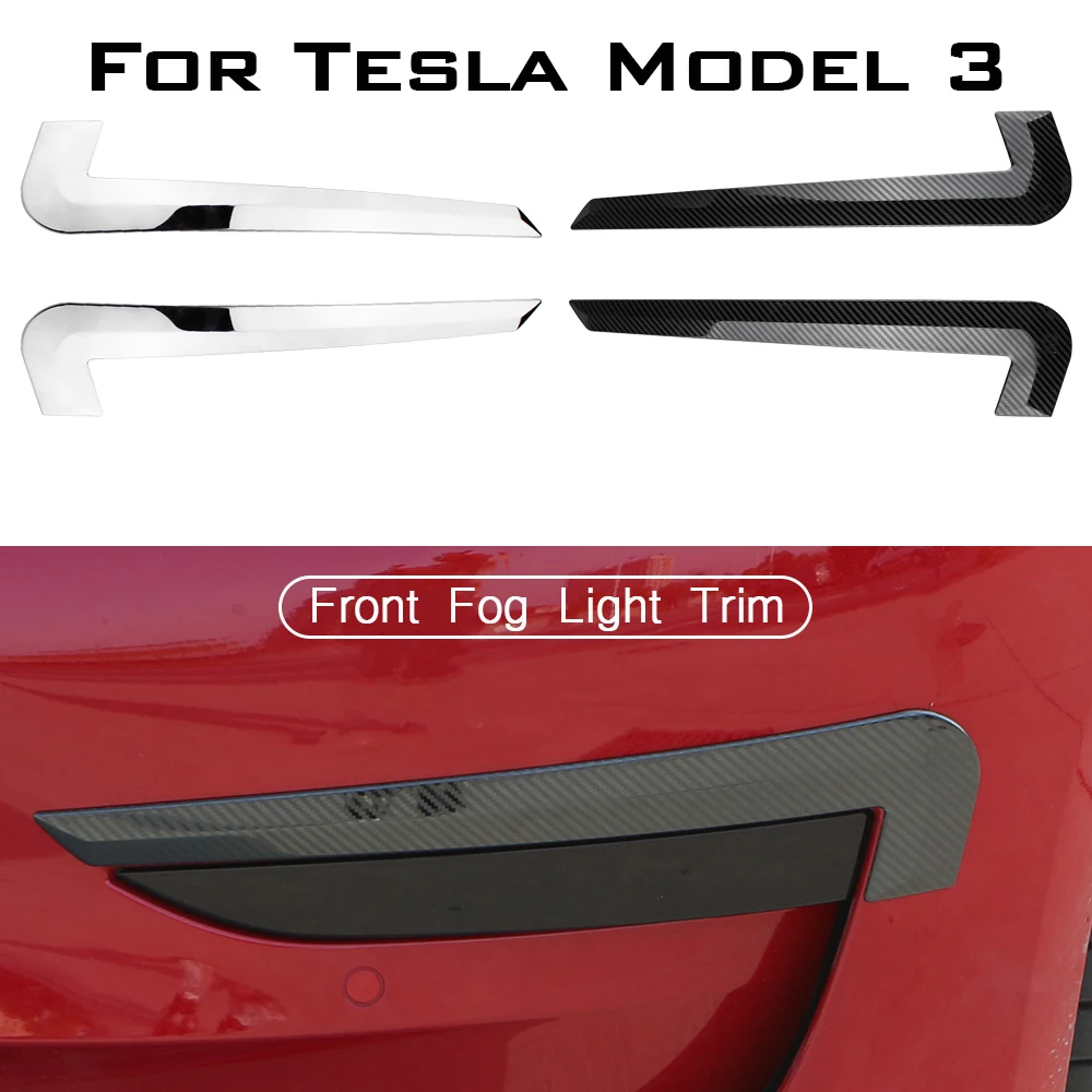 Фото 2 шт., декоративные наклейки для передсветильник противотуманных фар Tesla Model 3 2016 - 2022 №1