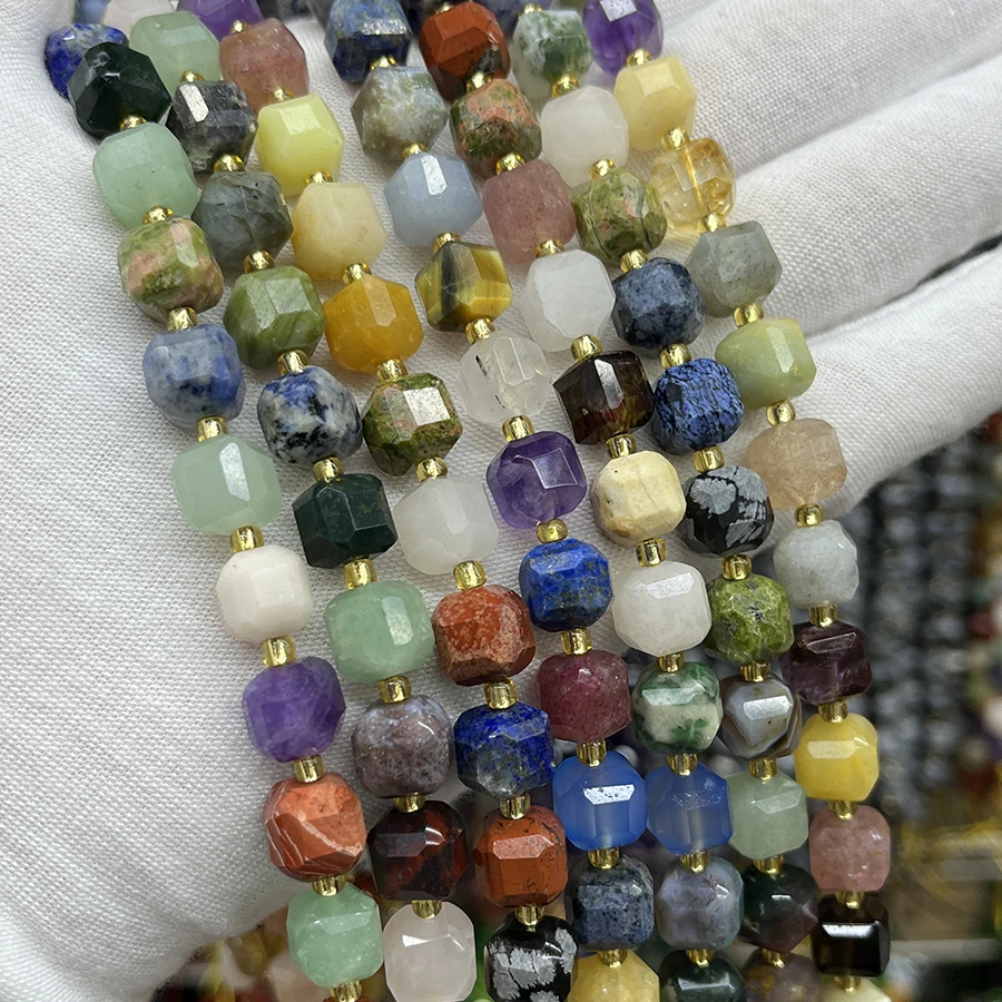 Бусины из натурального камня аметист лазурит граненый куб для изготовления