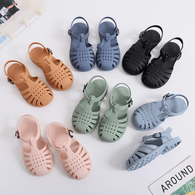 

Summer Children Sandals Baby Girls Toddler Soft Non-slip Princess Shoes Kids Candy Jelly Beach Shoes Boys Casual Roman Slippers