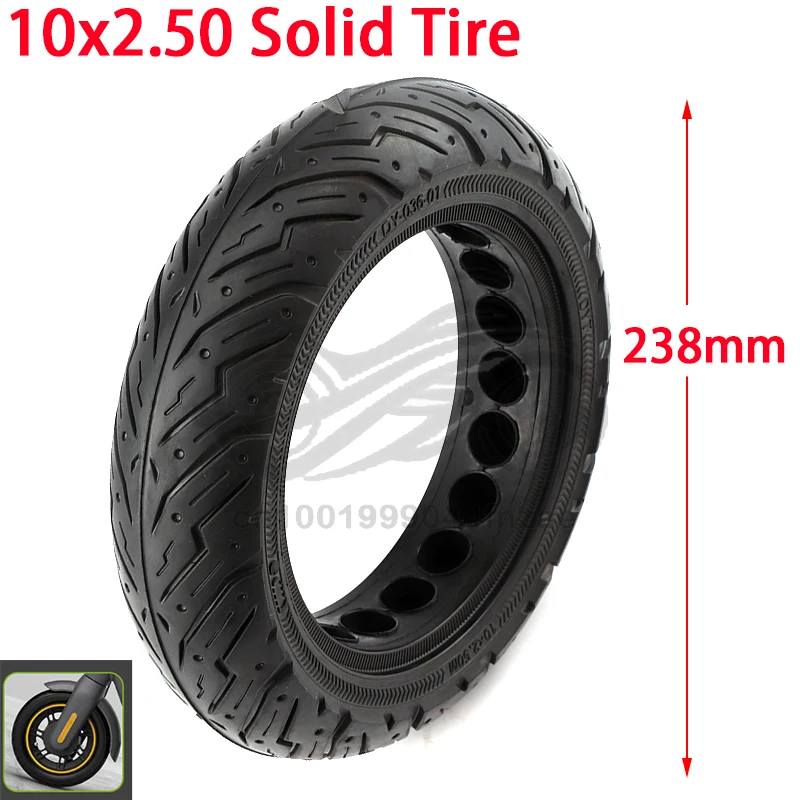 

10x2.50M Solid Tire for Xiaomi Ninebot Max G30 Electric Scooter 10 Inch 60/70-6.5 Upgrade and Replace Explosion-proof Tyre