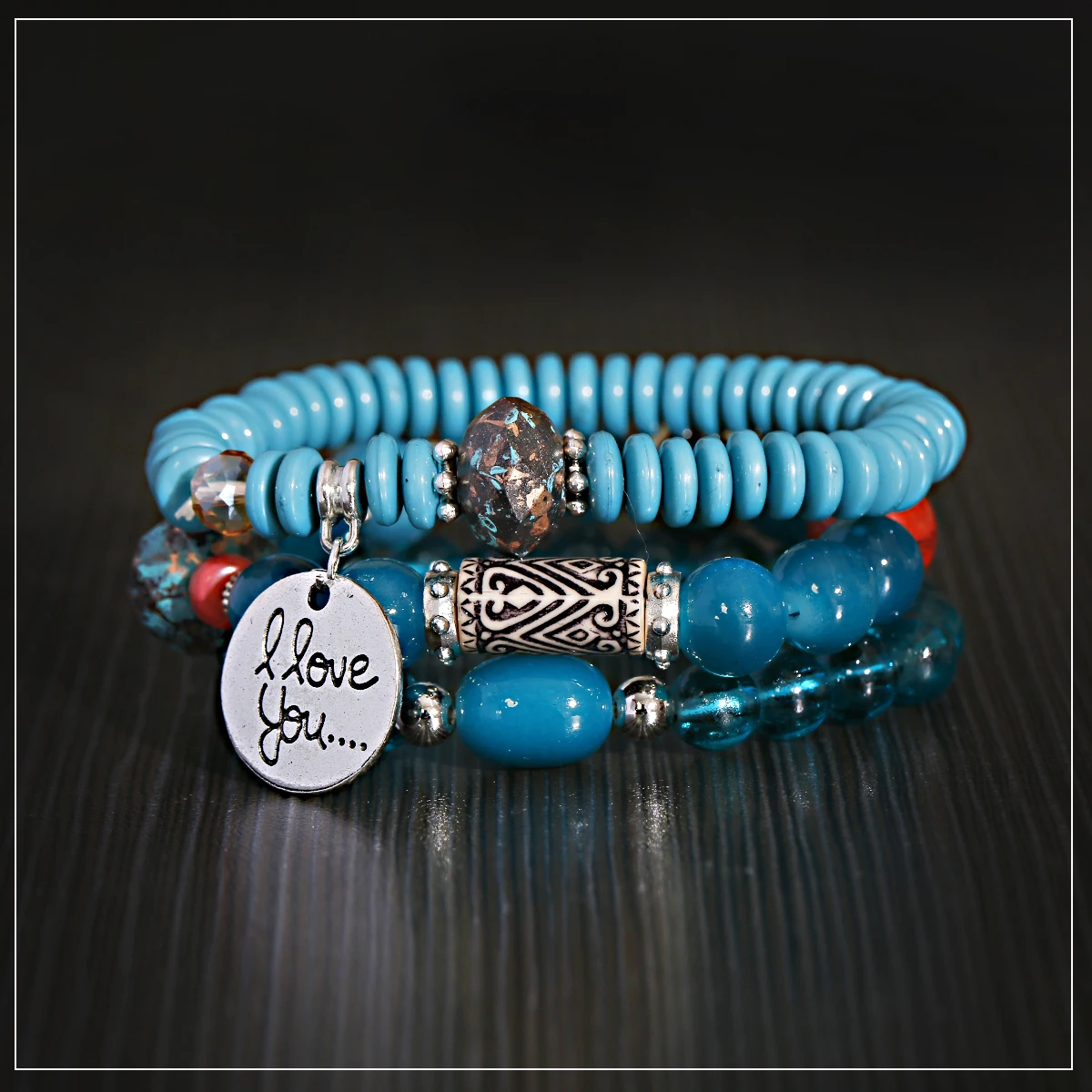 

Fashion Jewelry 2023 3PCS/Set Bohemian Vintage Womens Bracelets Multilayer Natural Stone Beads Charm Bracelets For Women