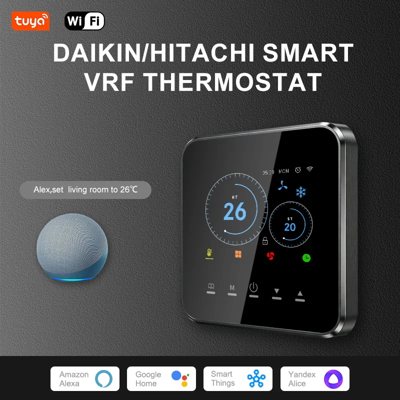 Фото Умный термостат Tuya Wifi VRF для кондиционеров, совместимый с Google Home, Alexa, DuerOS, Daikin, Hitachi №2