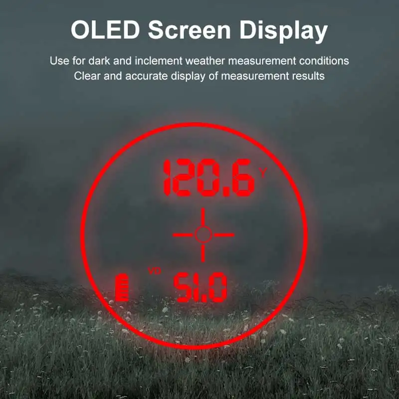 Дальномер лазерный Artbull для охоты 1200 ярдов 2000 с красным OLED-дисплеем