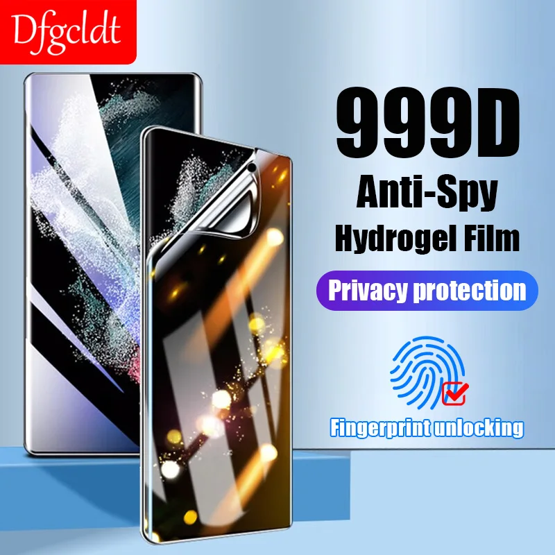 

999D Full Curved Anti Spy Hydrogel Film For Samsung Galaxy S20 S21 S22 S23 Ultra Note 20 10 S10 S9 Plus Privacy Screen Protector