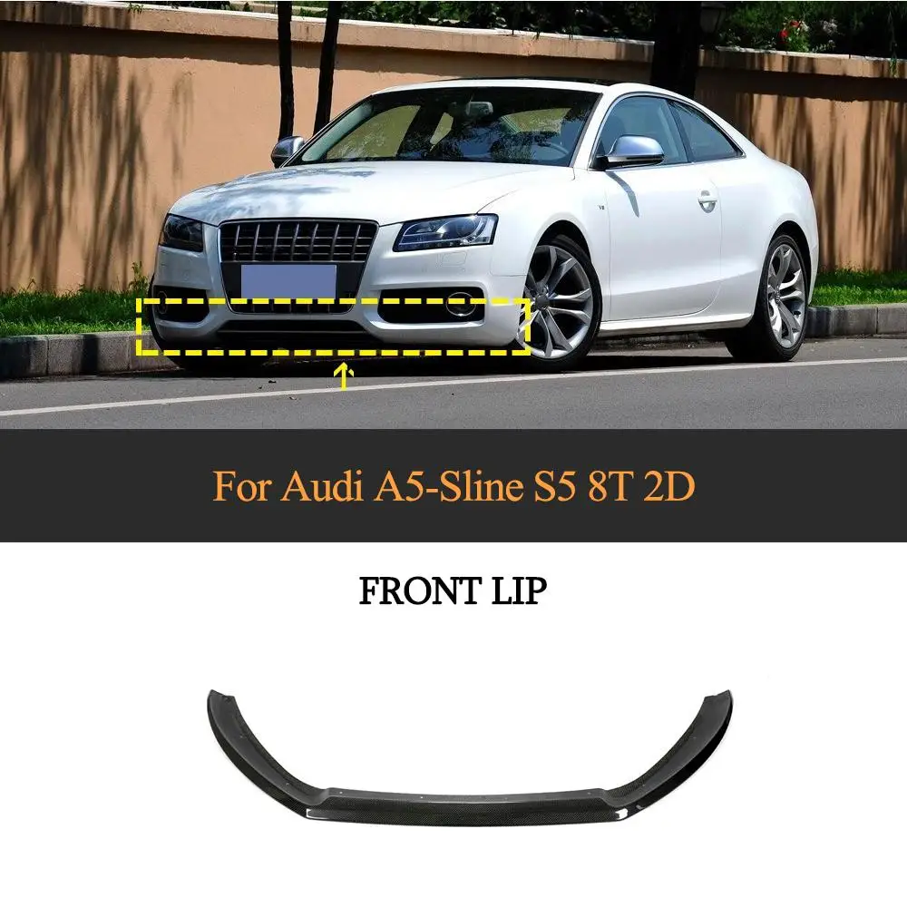 

Автомобильный передний бампер, спойлер для подбородка для Audi A5 Sline S5 2009 2010, передний бампер из углеродного волокна, спойлер, защита переднего...