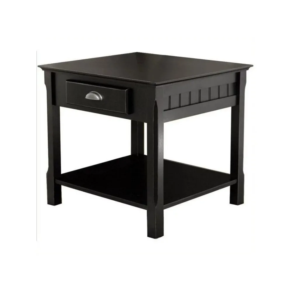 

Деревянный деревянный стол с выдвижным ящиком, черный боковой стол, маленький стол, мебель для гостиной