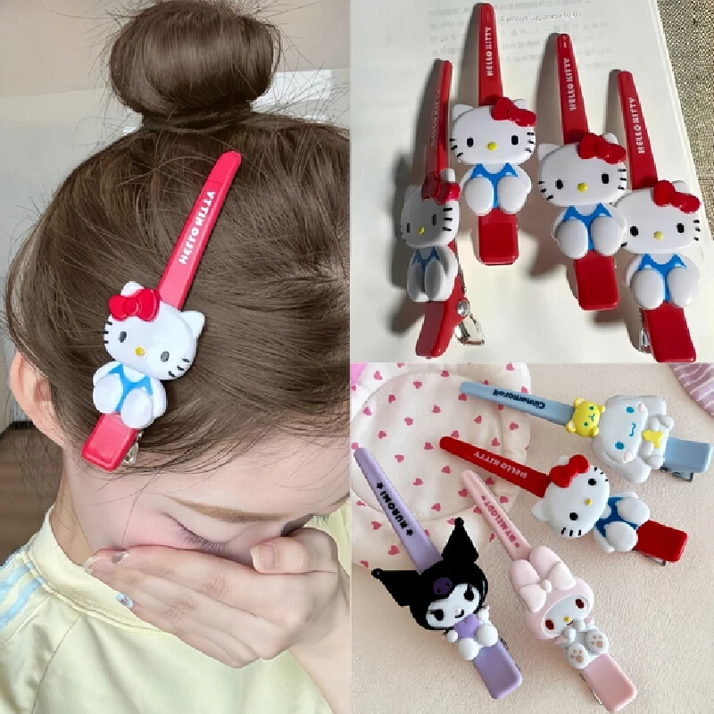 Заколки для волос Sanrio Hello Kitty милые заколки с рисунком аниме Kuromi Cinnamoroll My Melody