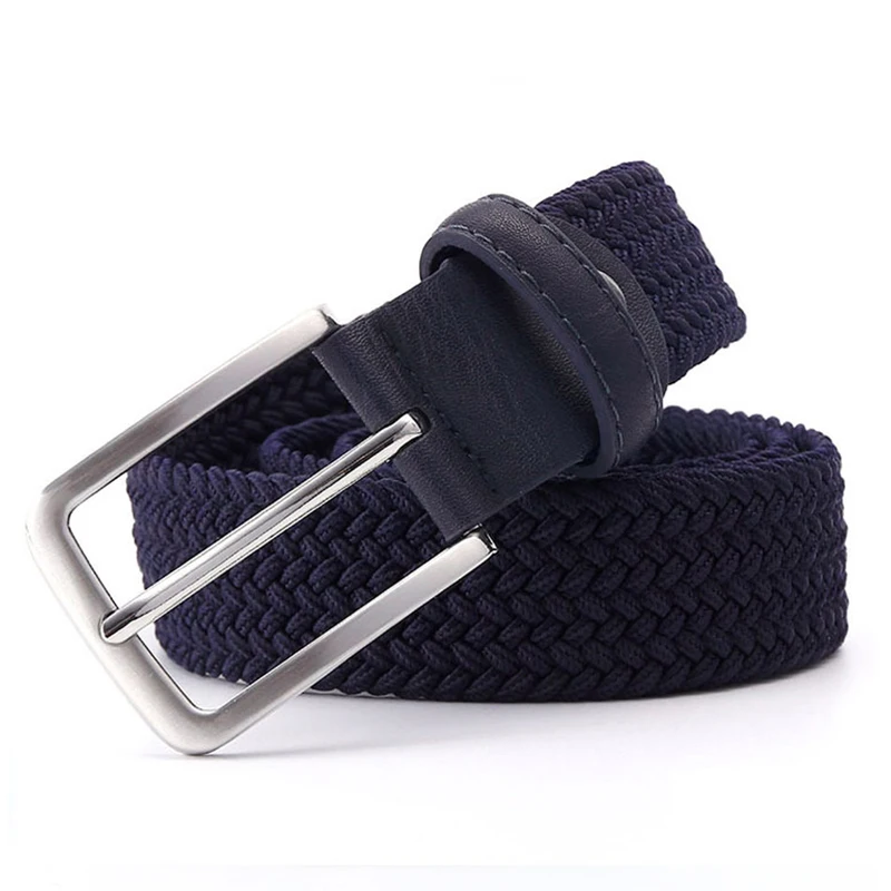 ZLD Men's belt Genuine Alloy pin buckle Elastic belt woven waist belt new fashion casual jeans wild luxury brand the man belt