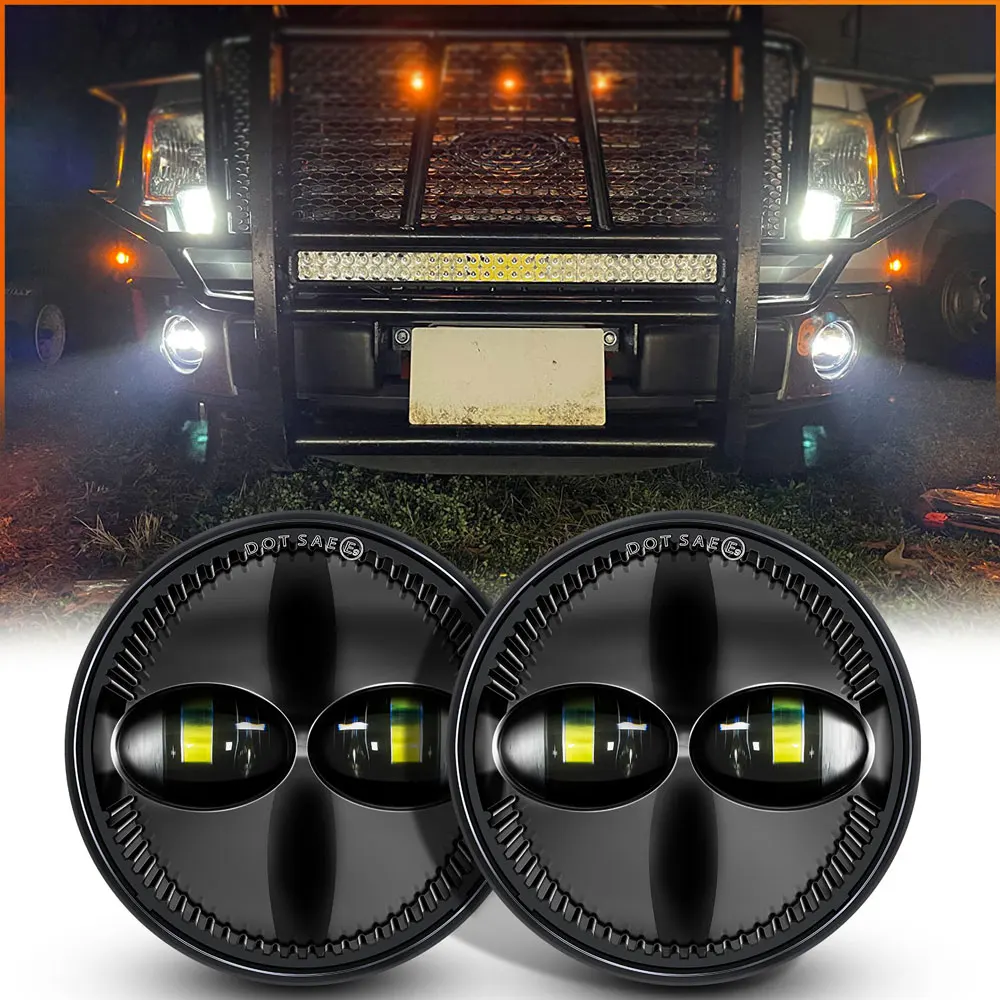 

1 PAIR New Round LED Fog Lights For Ford F150 Morimoto 2009-2014 Carlight Waterproof Round Black LED bumper Fog Lights