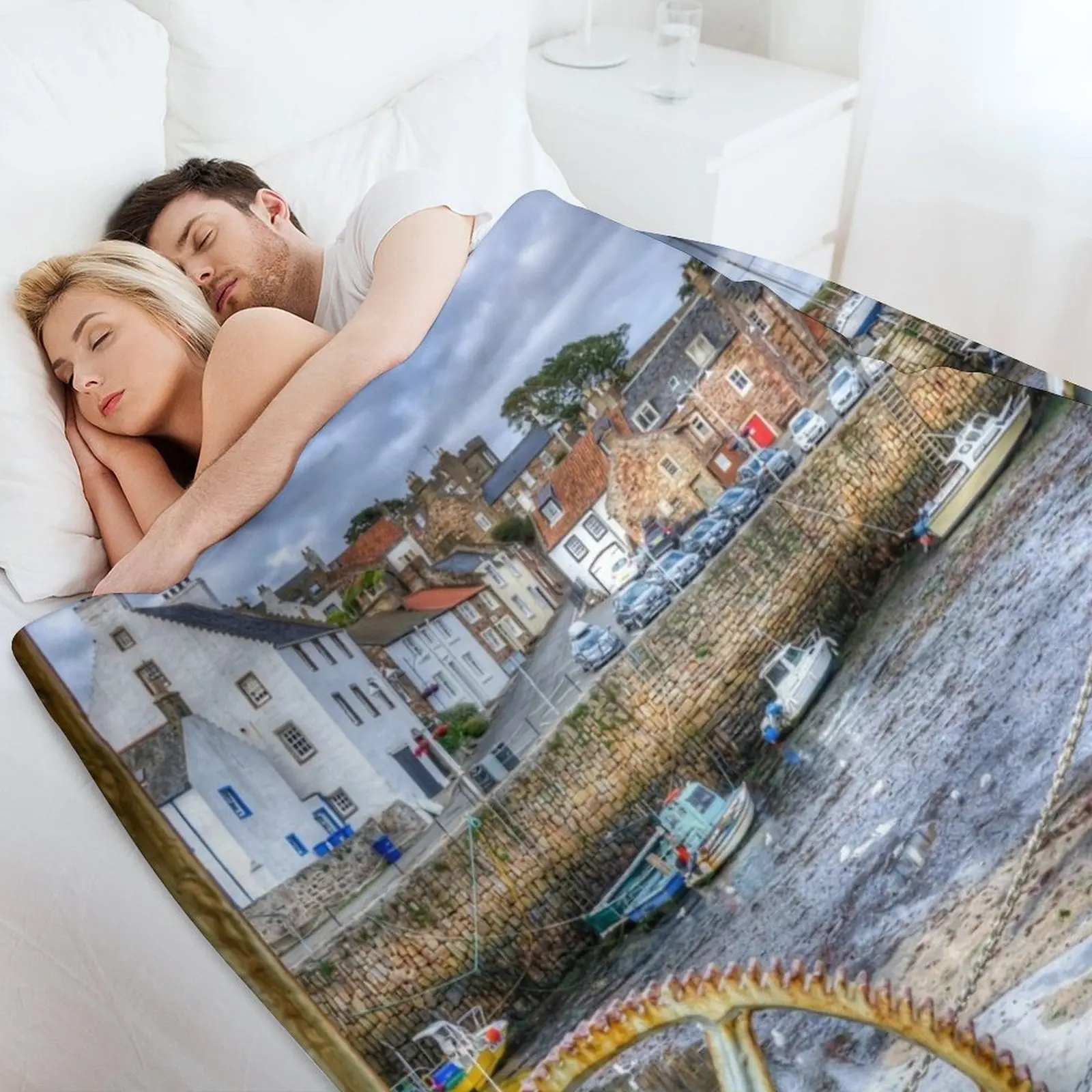 Одеяло Crail Harbour In The East Neuk Of Fife шотландское одеяло термобелье на Хэллоуин мягкие