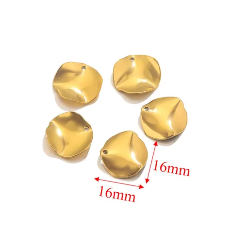 10 золотистых круглых подвесок из нержавеющей стали для бижутерии