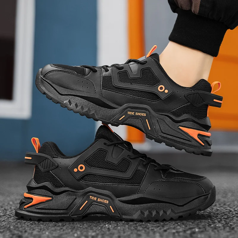 

New Fashion Casual Men's Shoes High Quality Splicing Mesh Sneakers Men's Triple Sports High Bottom Training Dad Shoes Men