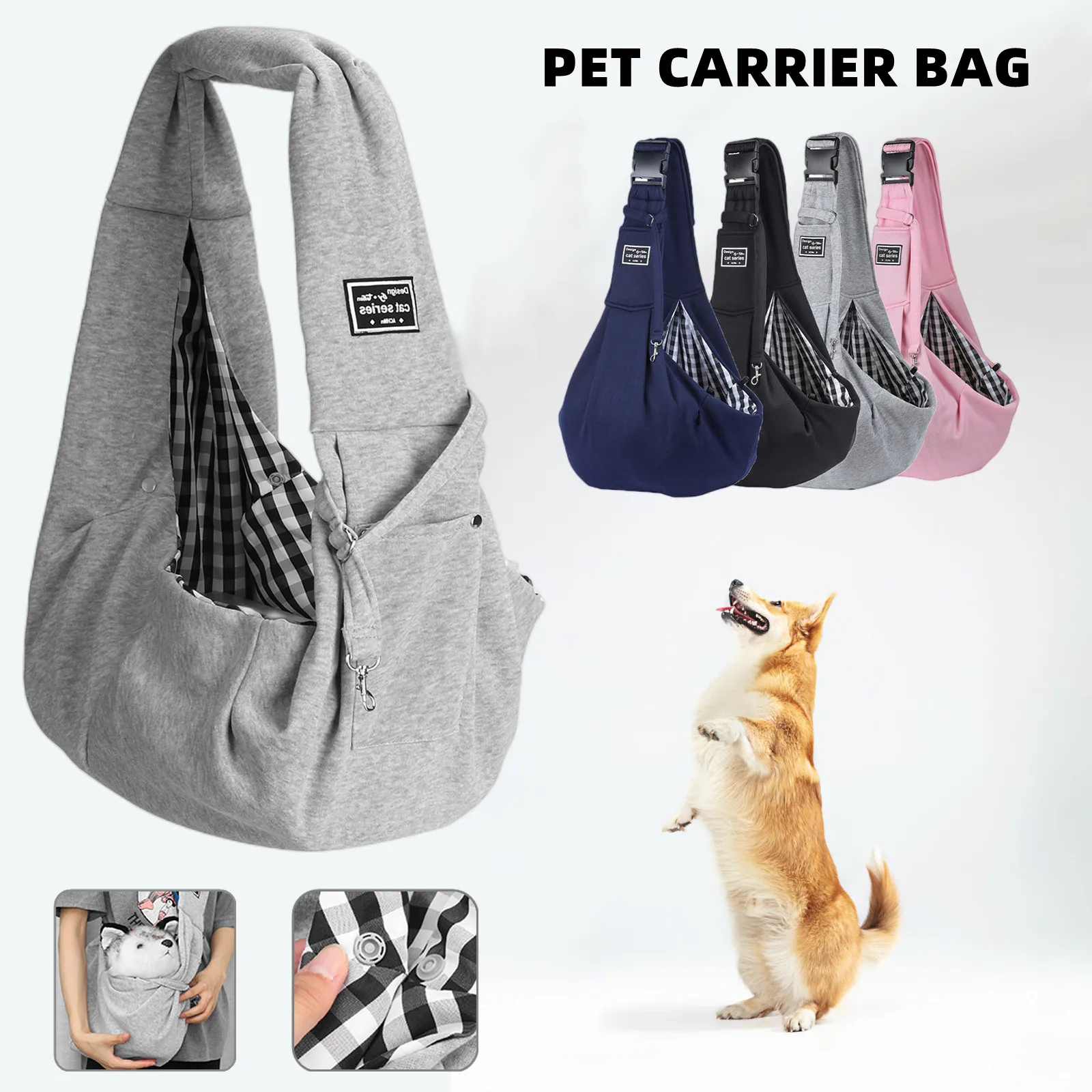 Pet Carrier Bag Portable Travel Single Shoulder Sling Handba
