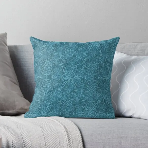 

Moroccan Teal Green Textured Pattern Printing Throw Pillow Cover Bedroom Office Sofa Decor Hotel Cushion Pillows not include